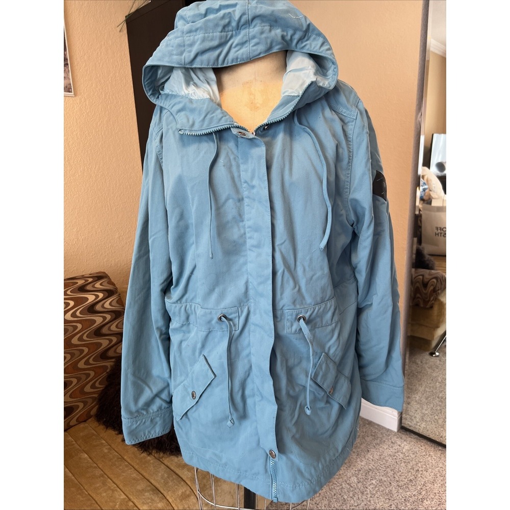 The North Face Women XL Parka Jacket Hooded Zip Up Mid Length Drawstring Waist - Picture 1 of 10